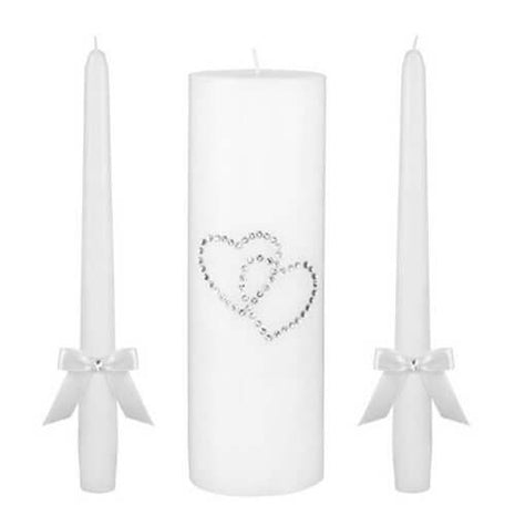 White Hearts Unity Candles - SKU:170268 - UPC:013051539382 - Party Expo