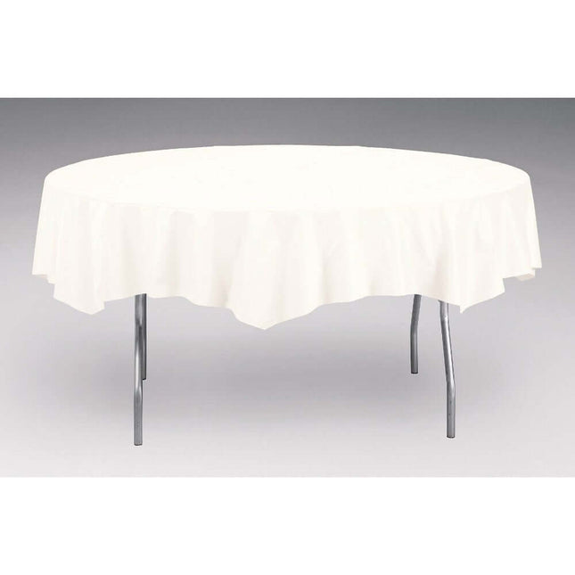 White Octy Round Table Cover - SKU:703272 - UPC:073525813219 - Party Expo