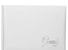 White Paper Guest Book with Silver Details - SKU:440006 - UPC:013051539283 - Party Expo