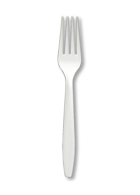 White Plastic Forks - SKU:10460 - UPC:073525109015 - Party Expo