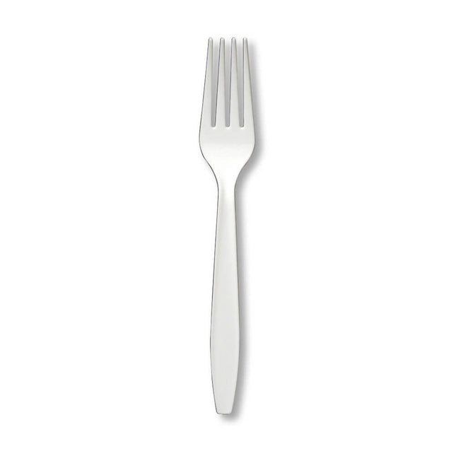 White Plastic Forks - SKU:10460 - UPC:073525109015 - Party Expo