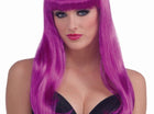 Wig Neon Long - Purple - SKU:68228 - UPC:721773682285 - Party Expo