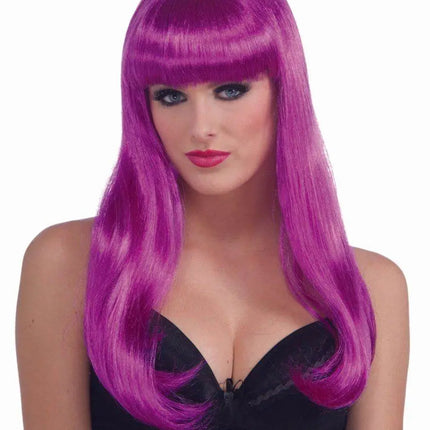 Wig Neon Long - Purple - Party Expo