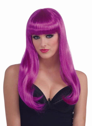 Wig Neon Long - Purple - Party Expo
