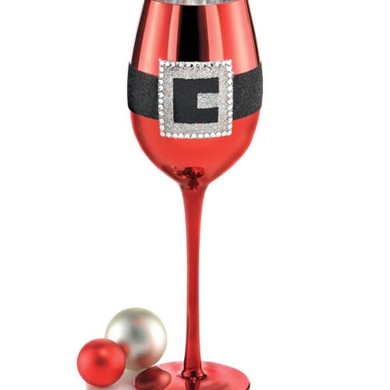 Wine Glass Red Santa Belt - SKU: - UPC:013051550189 - Party Expo