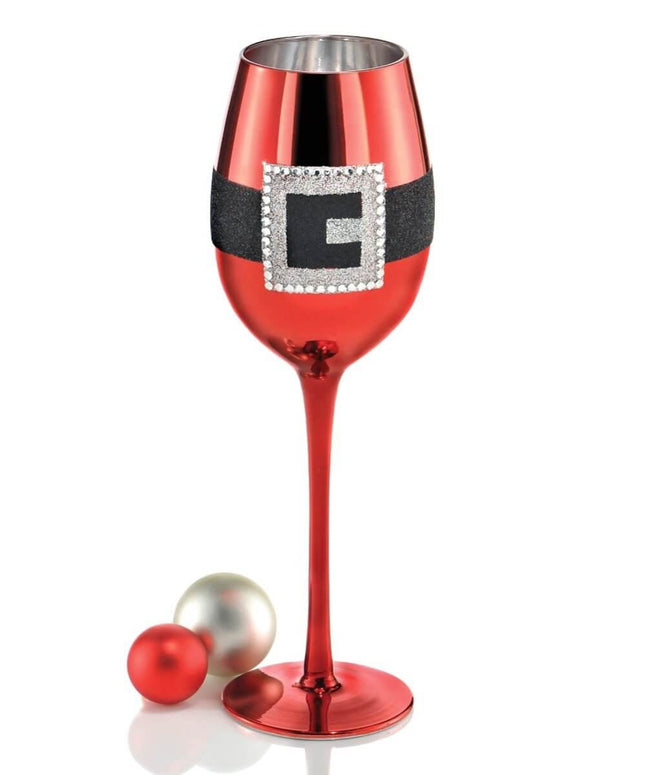 Wine Glass Red Santa Belt - SKU: - UPC:013051550189 - Party Expo