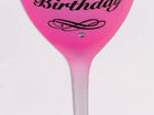Wine Glass with Glitter - Happy Birthday - SKU:F78019 - UPC:721773780196 - Party Expo