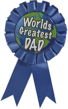 World's Greatest Dad Award Father's Day Ribbon - SKU:72155 - UPC:721773721557 - Party Expo
