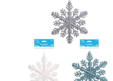 Glitter Snowflake Decoration (1ct) - SKU:XO3195 - UPC:677916863342 - Party Expo