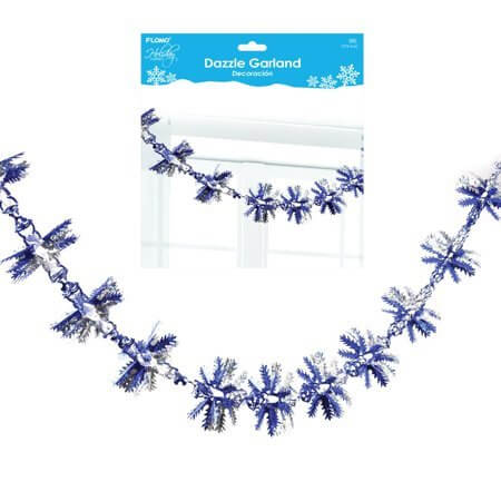 9ft Christmas Glitz and Glam Winter Hanging Garland - SKU:GLN117 - UPC:677916862529 - Party Expo
