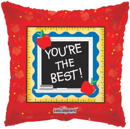 You're the Best Teacher Mylar Balloon #275 - SKU:80732 - UPC:681070880732 - Party Expo