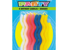 ZigZag Birthday Candles (8ct) - SKU:71180 - UPC:011179711802 - Party Expo