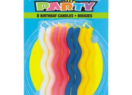 ZigZag Birthday Candles (8ct) - SKU:71180 - UPC:011179711802 - Party Expo